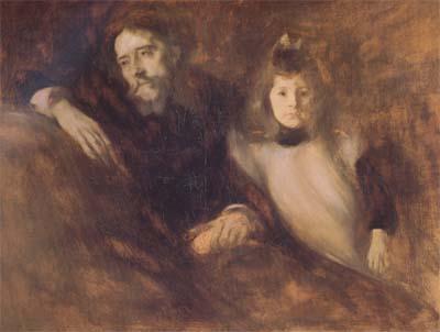 Eugene Carriere Alphonse Daudet and His Daughter (mk06) France oil painting art